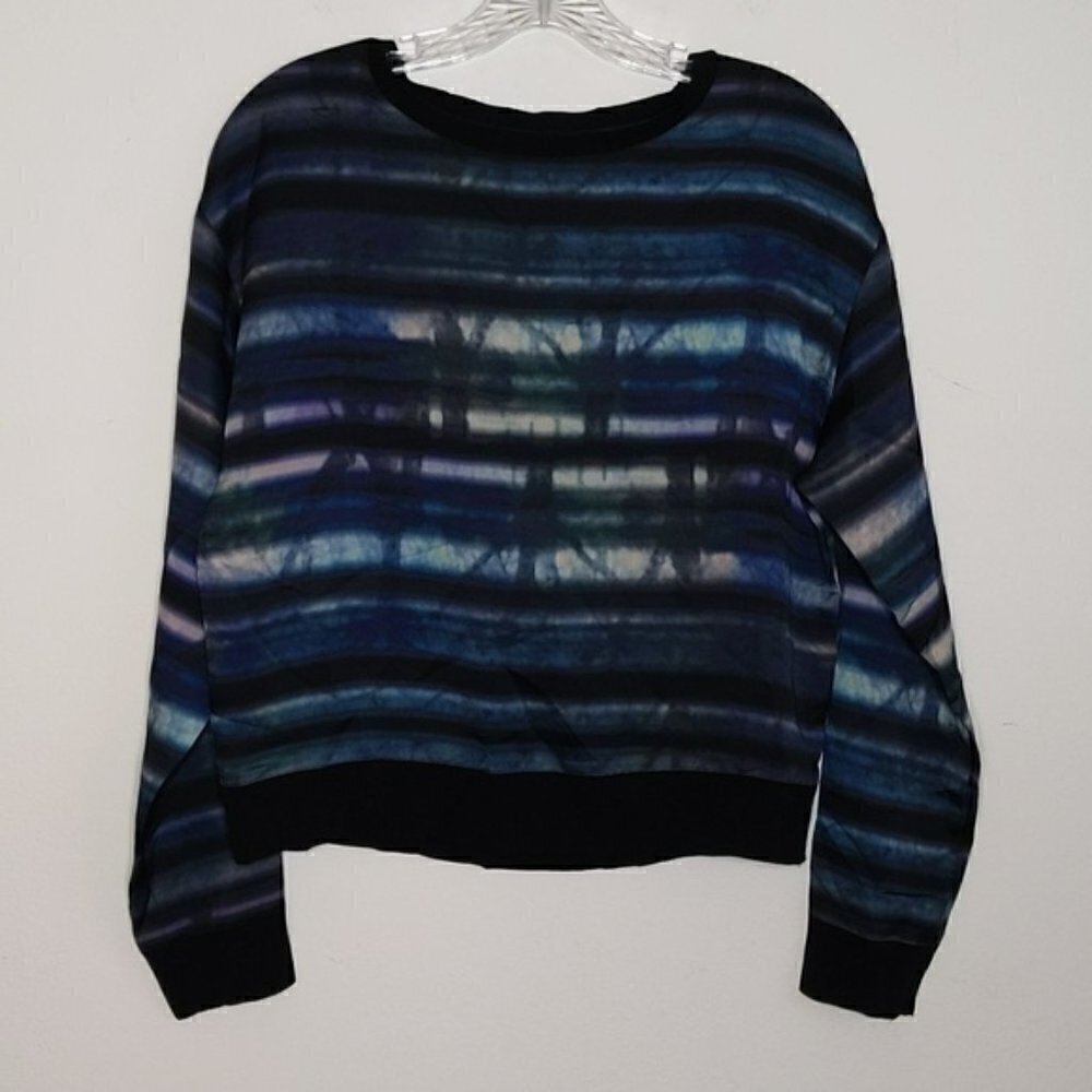Trouve Long Sleeve Tie Dye Blouse